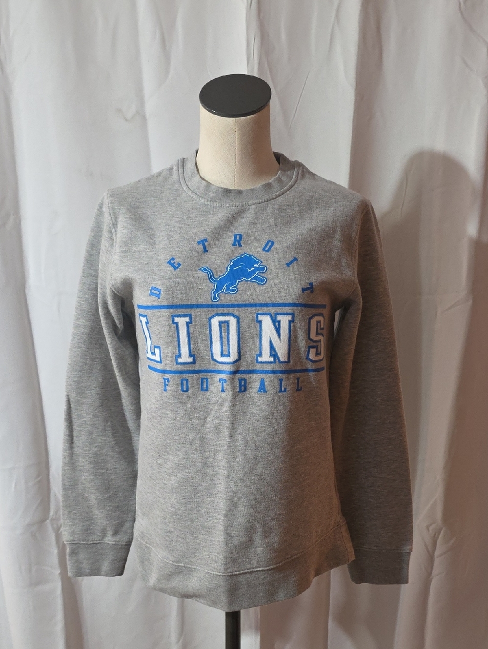Fanatics Gray Detroit Lions Pullover Sweatshirt with Blue Logo
